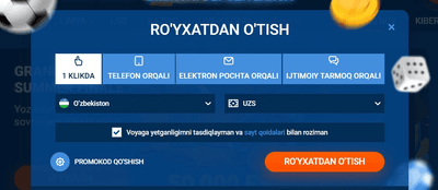 Qanday ro'yxatdan o'taman?