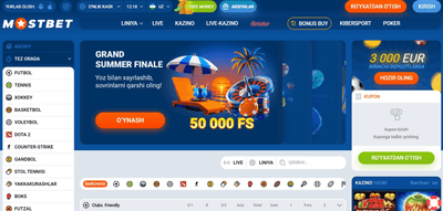 Mostbet O'zbekiston: kazino va bukmeker
